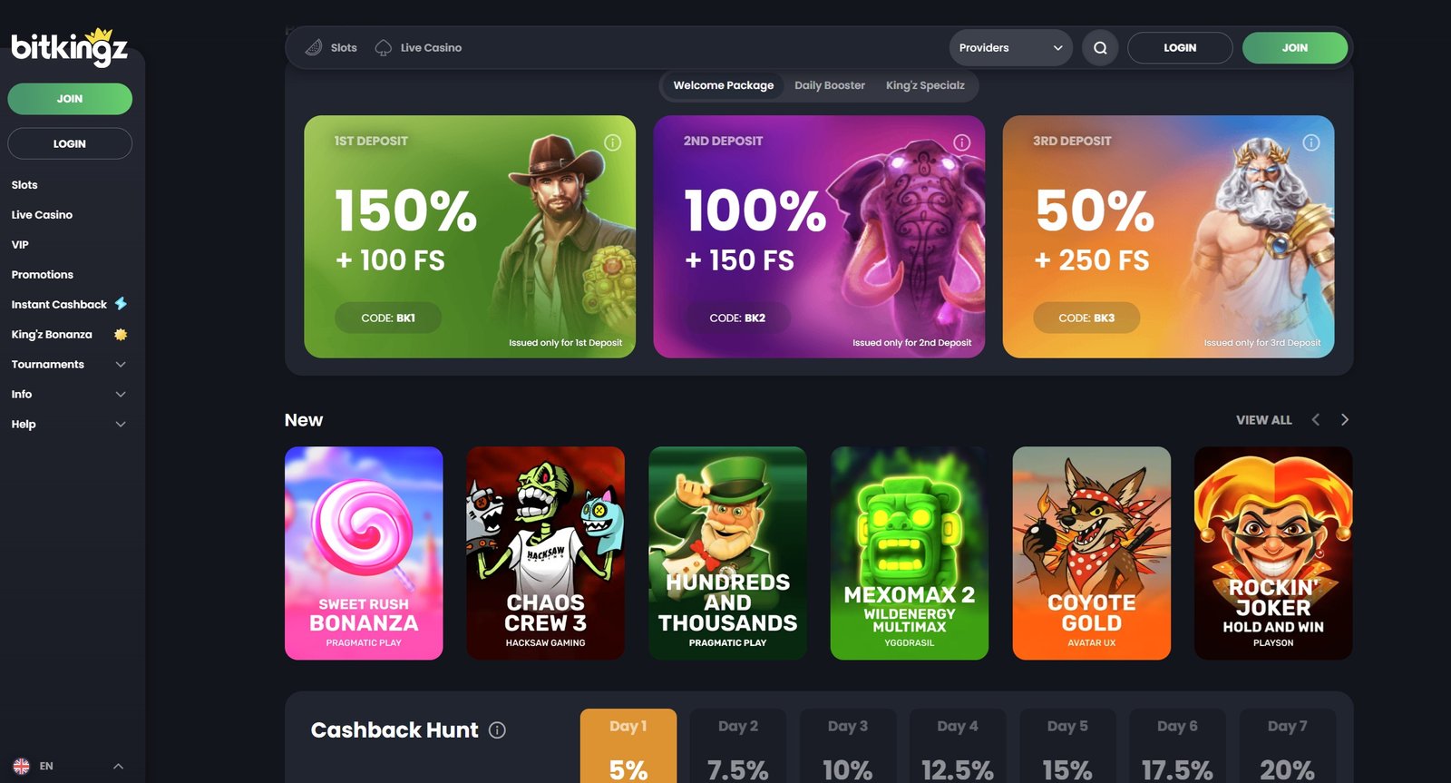 Bitkingz Casino Welcome Bonus Package