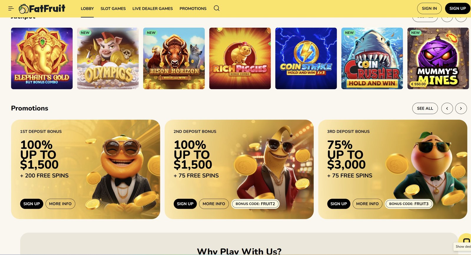 Fat Fruit Casino Live Games Screenshot